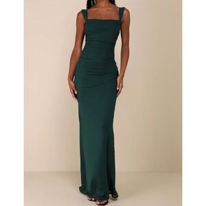 lulus olive green maxi dress Gingham Print Maxi Dress main image 1